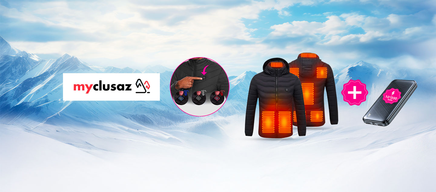 Veste Doudoune chauffante avec batterie 10'000 mAh rechargeable MYCLUSAZ