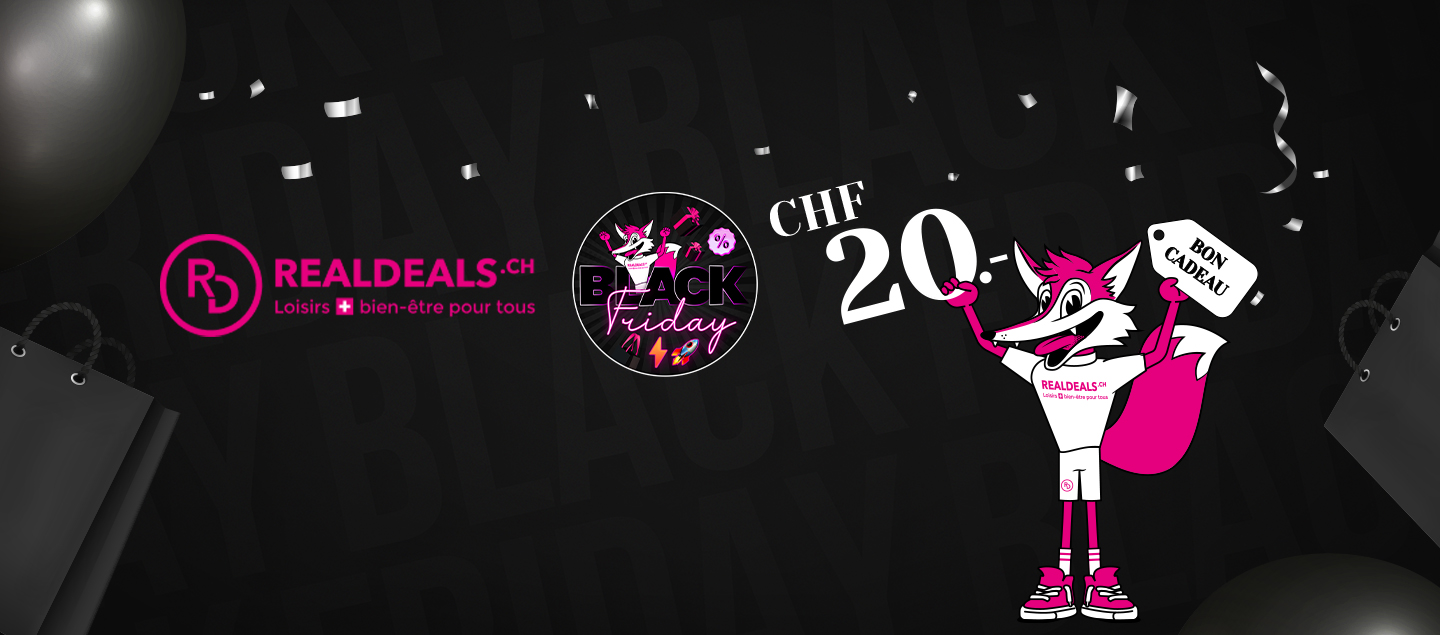 BlackFriday - Bon cadeau sur Realdeals.ch d'une valeur de CHF 20.-