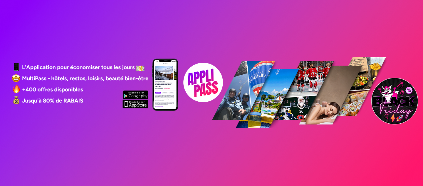 L'AppliPass - Avec AppliPass, profitez de +400 activités jusqu’à 80% de RABAIS - 3, 6 ou 12 mois