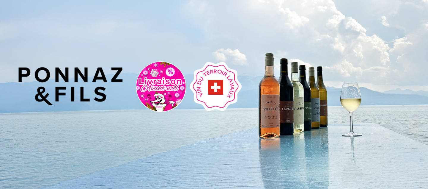 Carton découverte Cave PONNAZ et FILS de la région Lavaux (3 vins blanc, 2 vins rouge, 1 vin rosé)