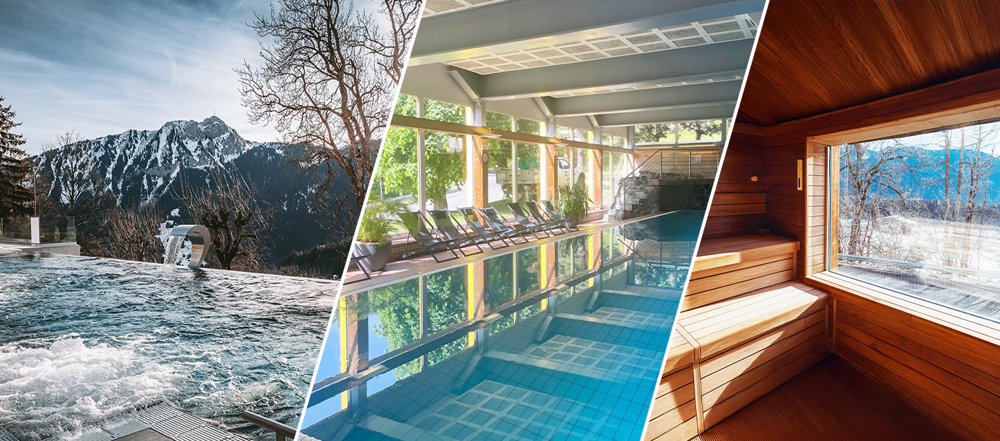 Journée Dayspa avec Menu 3 plats, accès au Sauna panoramique et aux Bains de l’Hôtel Central Résidence & Spa à Leysin pour 2 personnes