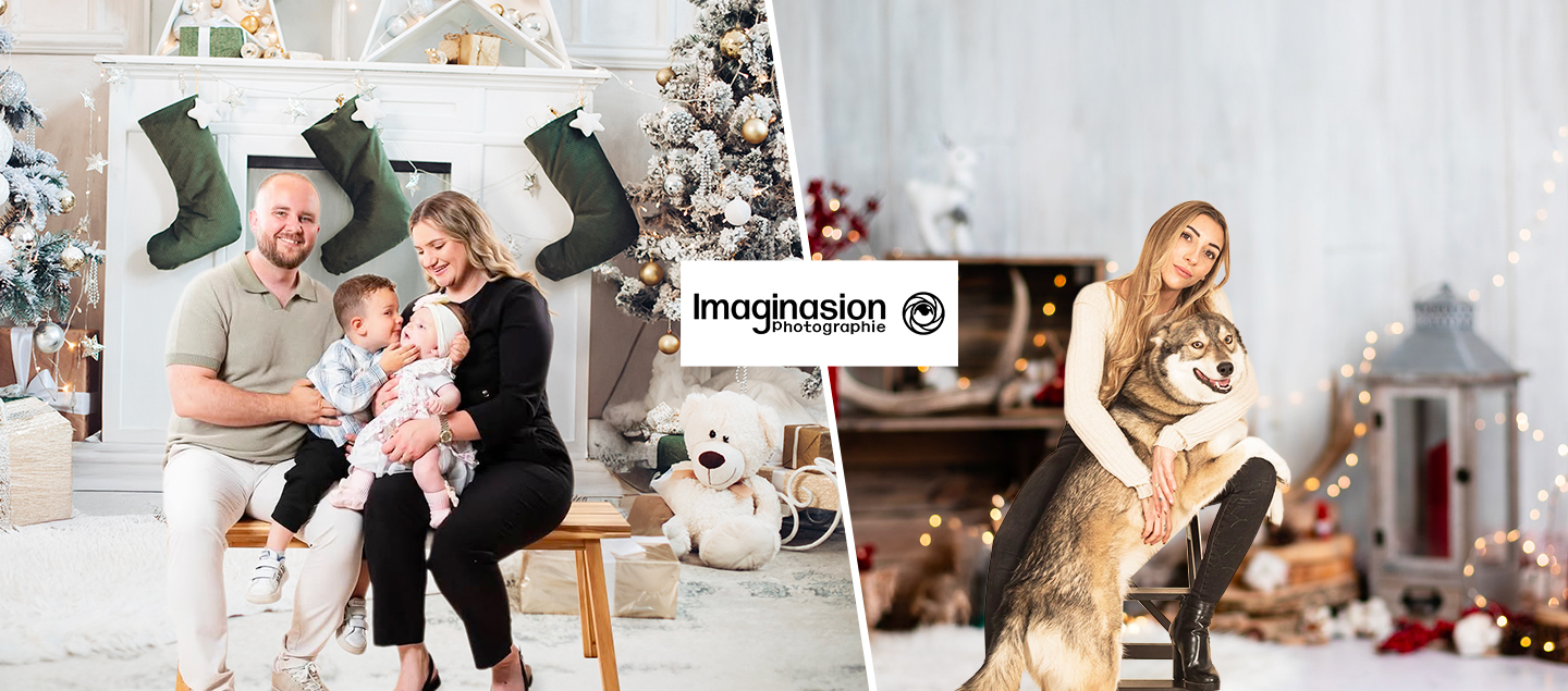 Shooting photo sur le thème de Noël en studio jusqu'à 10 personnes  avec 150 photos retouchées