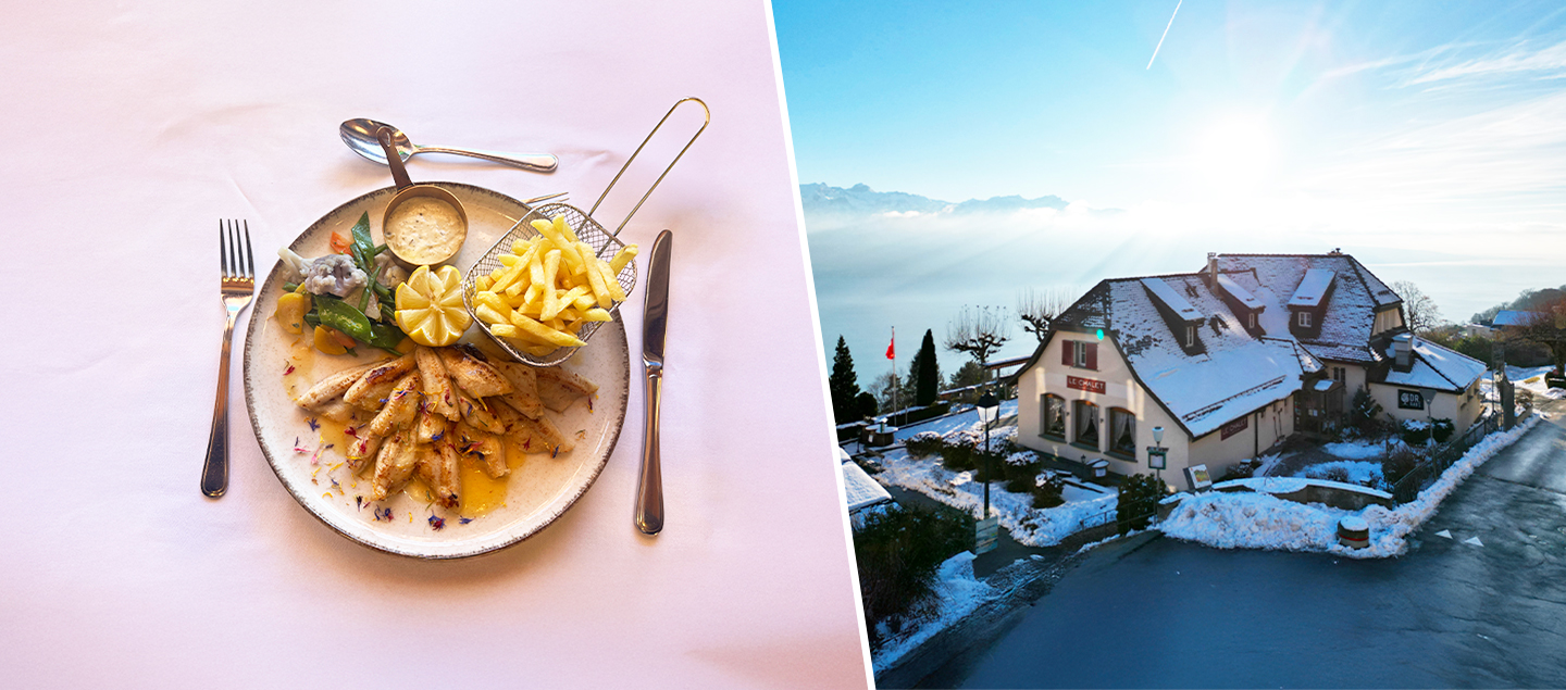 Menu Filets de perches du lac avec entrée, dessert et Verre de bienvenue dès 2 personnes
