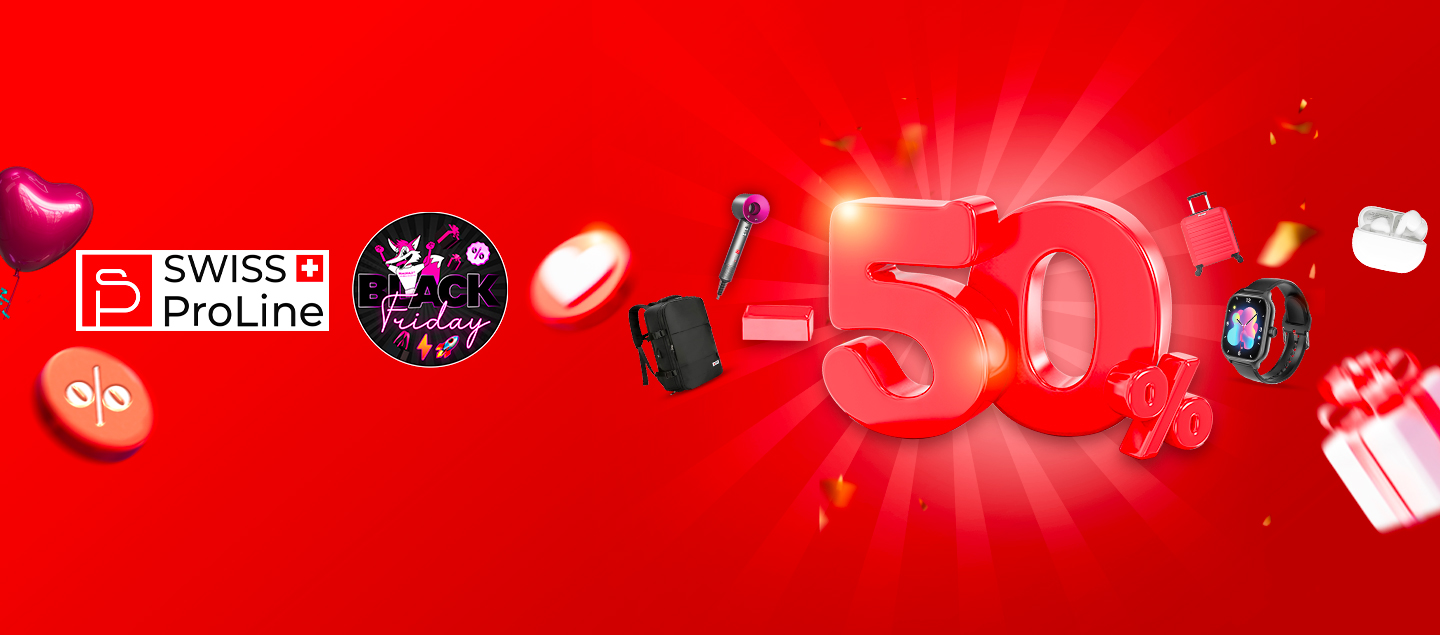 50% de RABAIS supplémentaire valable sur tout le site Swiss ProLine