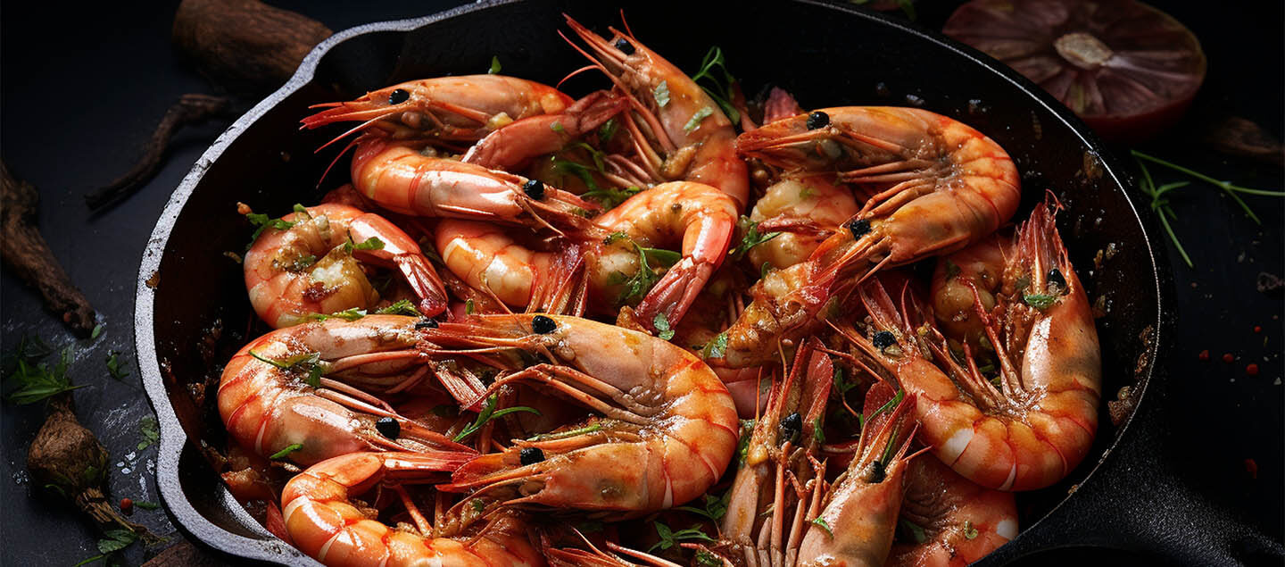 Menu Gambas avec entrée et dessert dès 2 personnes