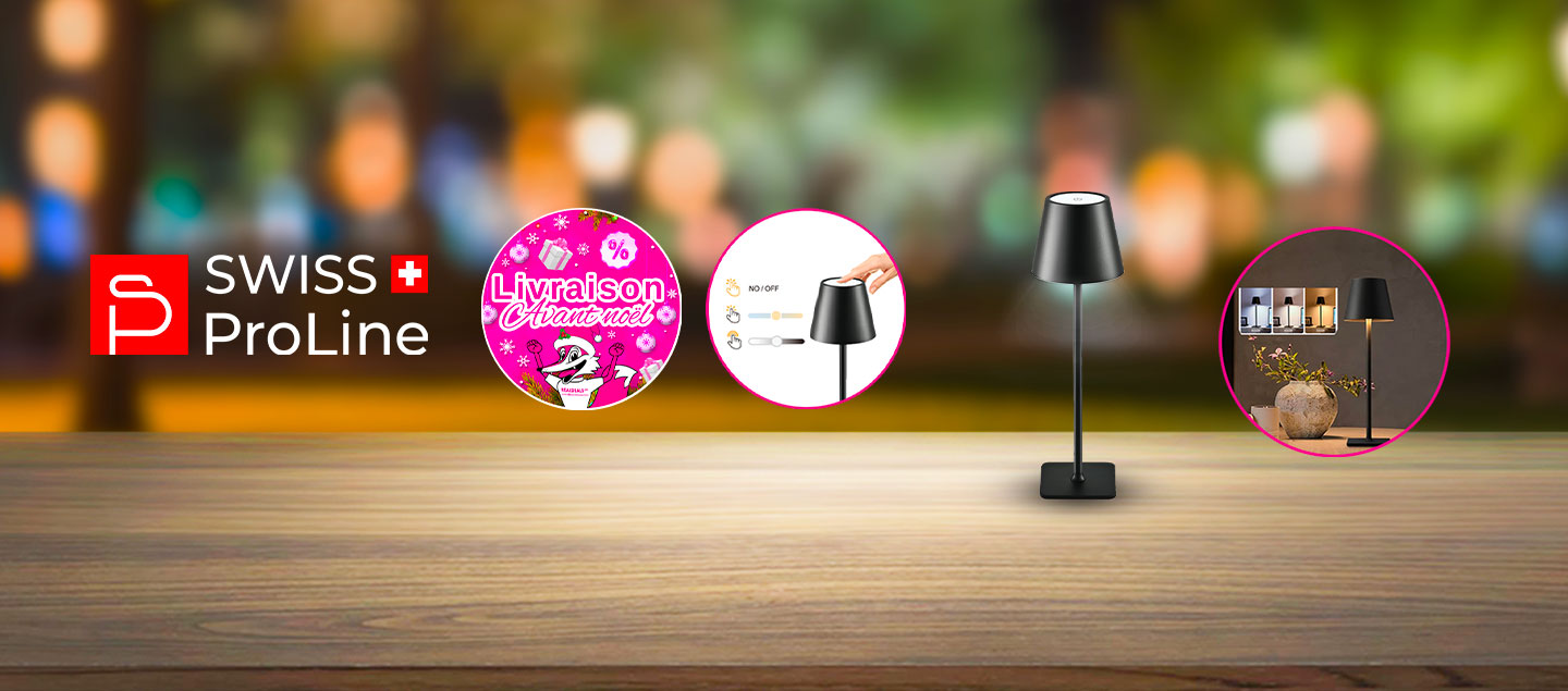 Lampe chic LED sans fil tactile Swiss ProLine