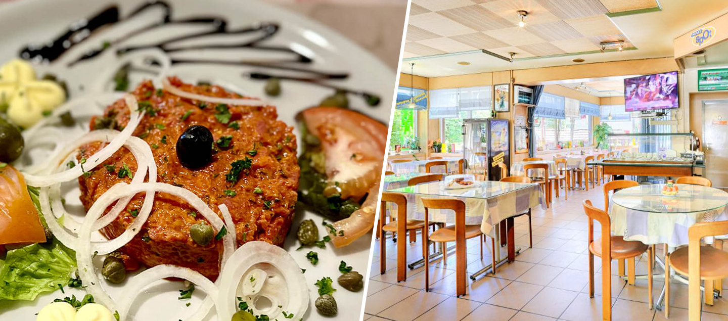 Menu Tartare de bœuf avec entrée, dessert et Verre de bienvenue dès 2 personnes