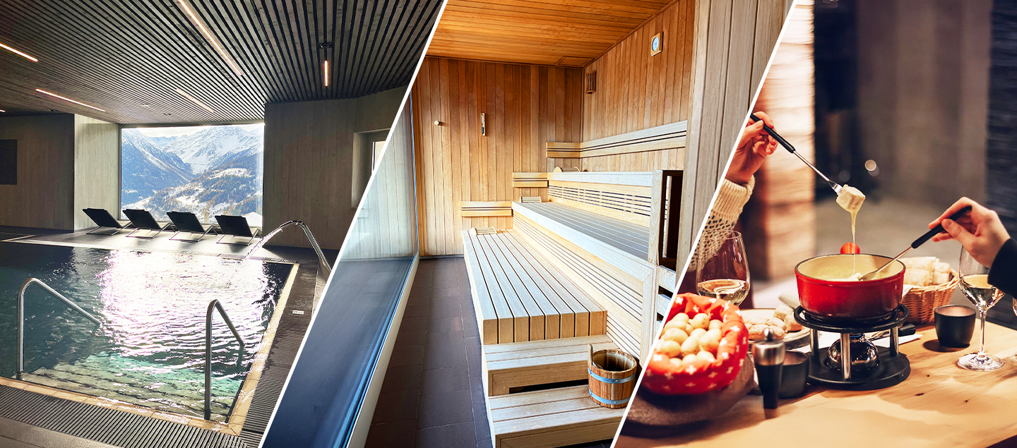 Entrées aux Bains du Cervin avec accès au SPA et Plat du jour avec entrée ou dessert ou Fondue au fromage pour 2 personnes