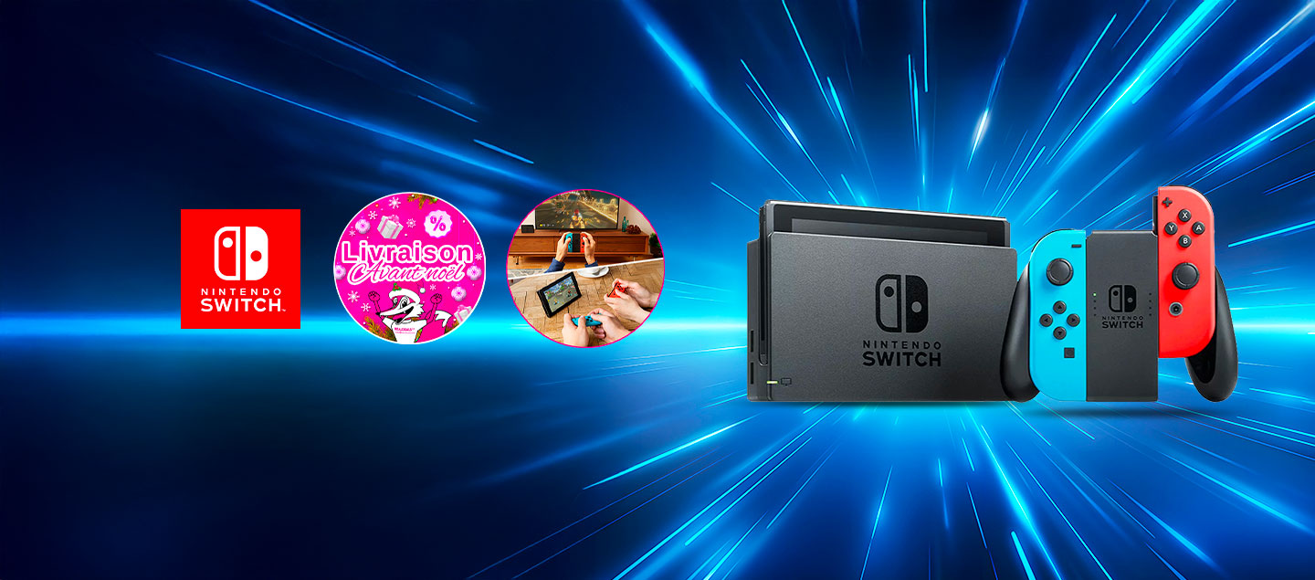 Nintendo Switch – Modèle Neon (bleu néon / rouge néon)