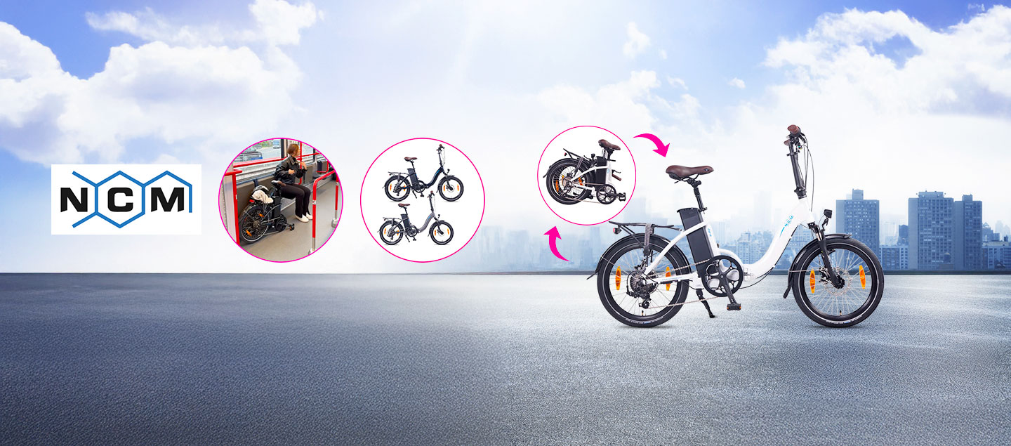 Vélo électrique rechargeable et pliable NCM PARIS