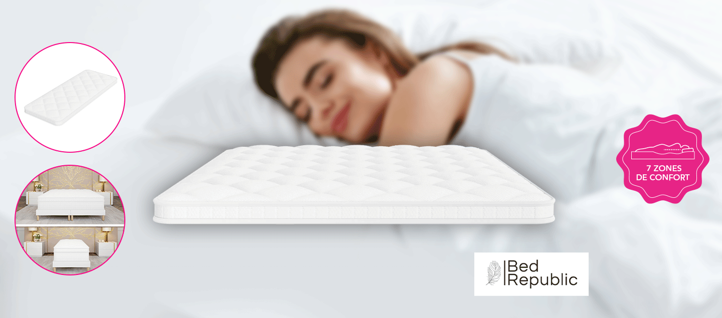 Surmatelas à mémoire de forme haute densité (5cm d'épaisseur et 7 zones de confort) BedRepublic