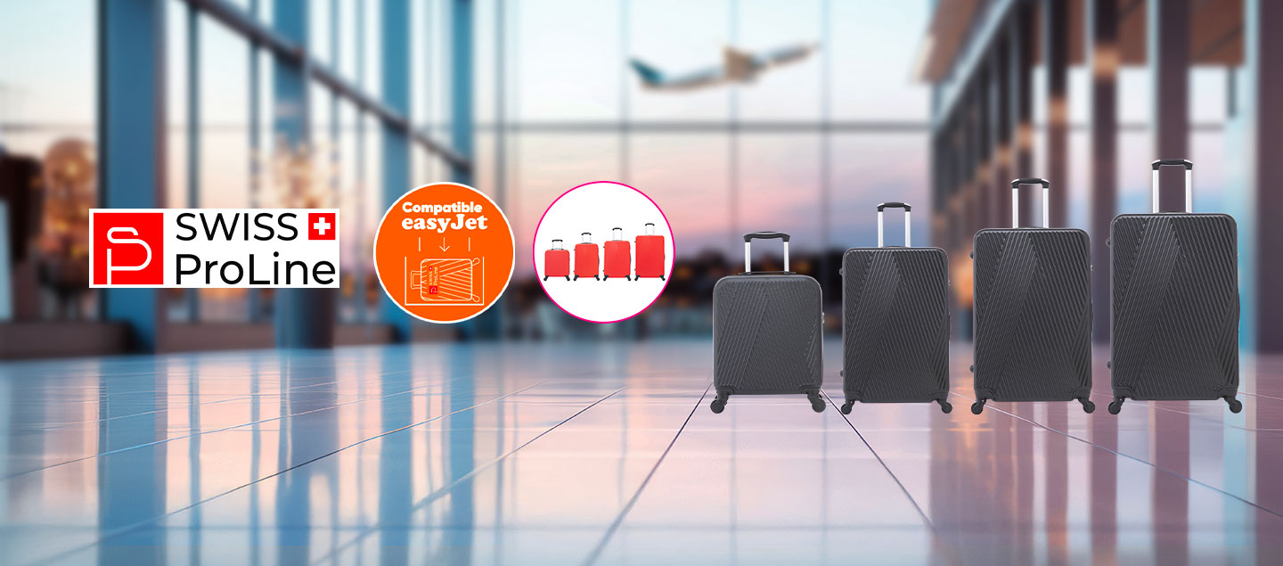 Set de 4 valises dont une compatible EasyJet (45cm) Swiss ProLine