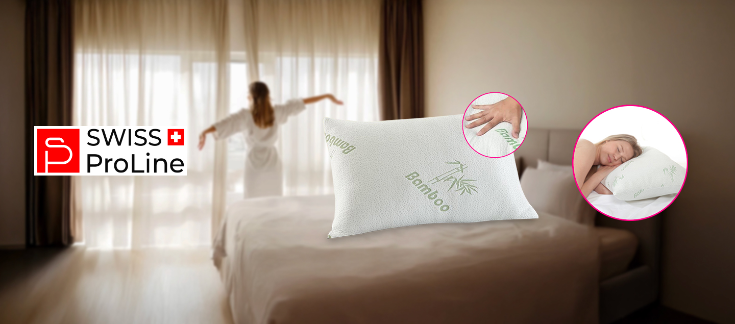 Oreiller de Luxe en Bambou avec mousse à mémoire de forme Swiss ProLine
