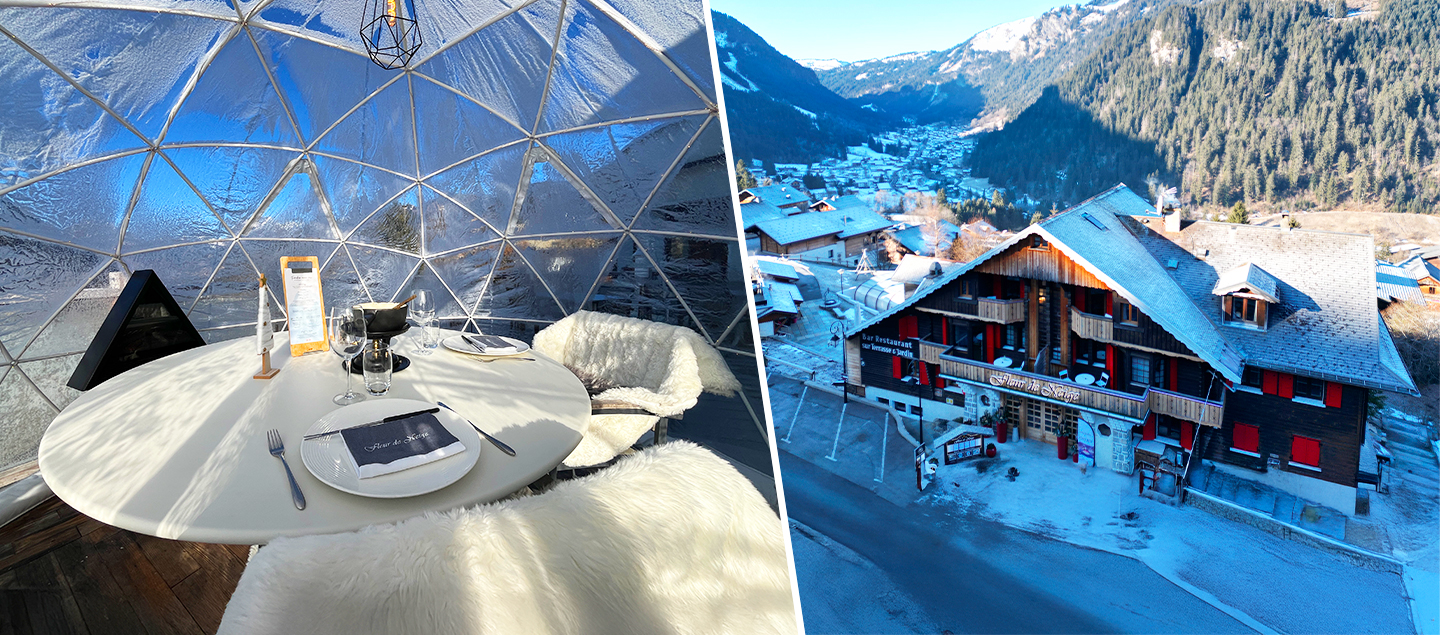 Menu Fondue Savoyarde dans un Igloo avec entrée et dessert pour 2 personnes