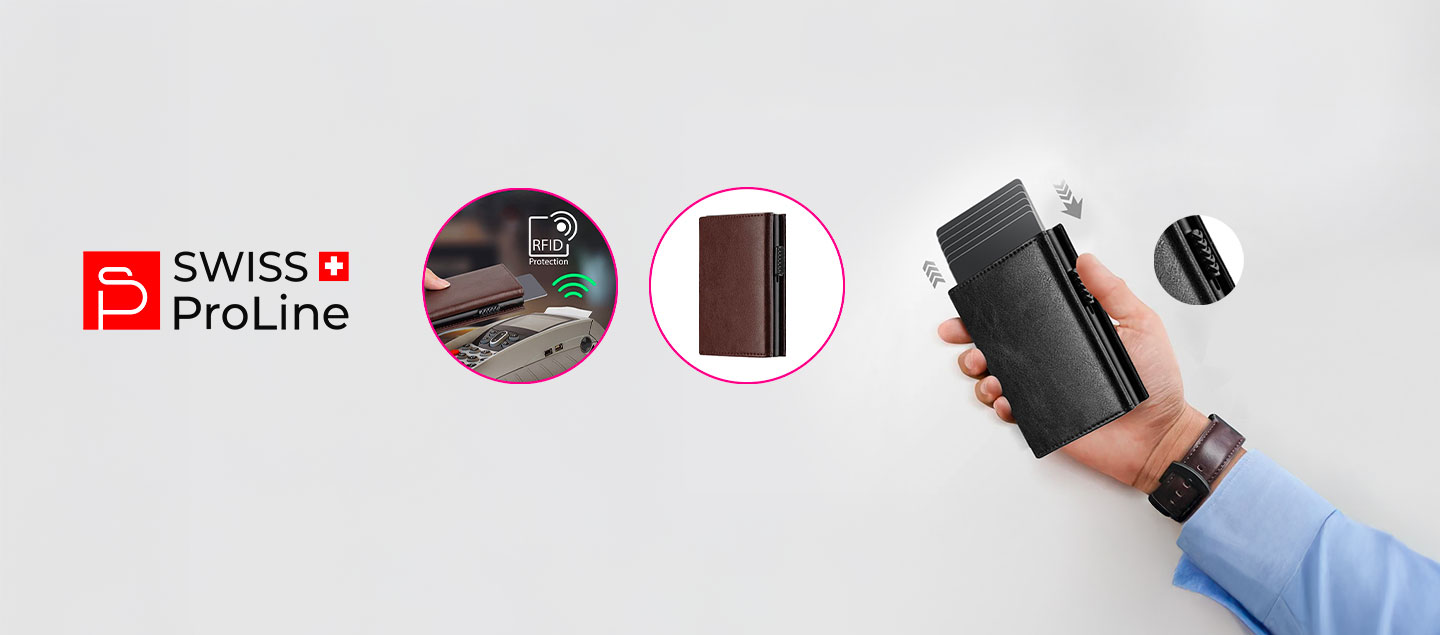 Porte-Monnaie en cuir avec protection RFID Swiss ProLine