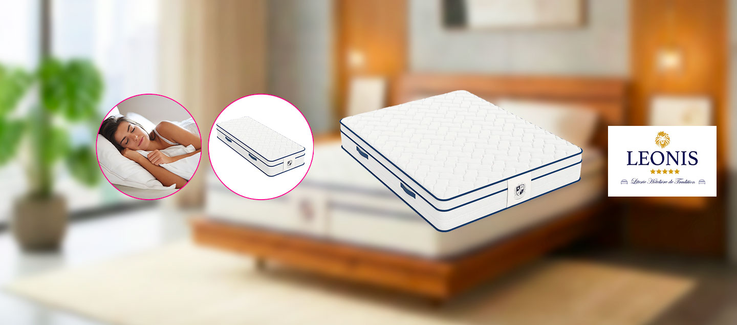 Matelas SOVEREIGN avec mousse à mémoire de forme - épaisseur 30cm - LEONIS