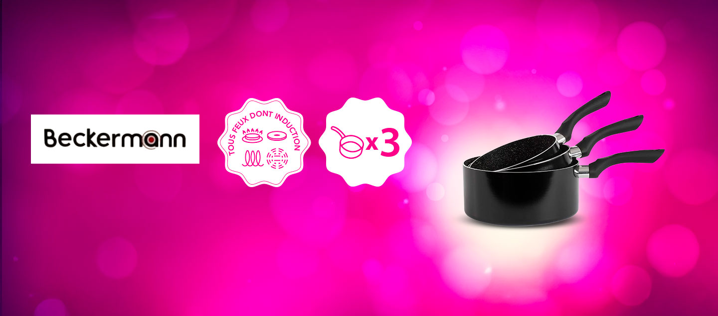 Set de 3 casseroles tous feux dont Induction BECKERMANN