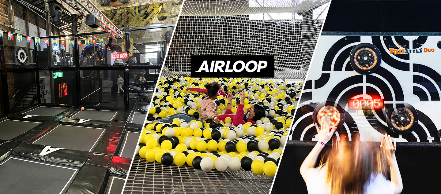 Entrée à AIRLOOP avec 6 activités (trampolines, spider accrobranche, dodgeball, cardio walls, joute, mur interactif) pour 1 à 3 personnes