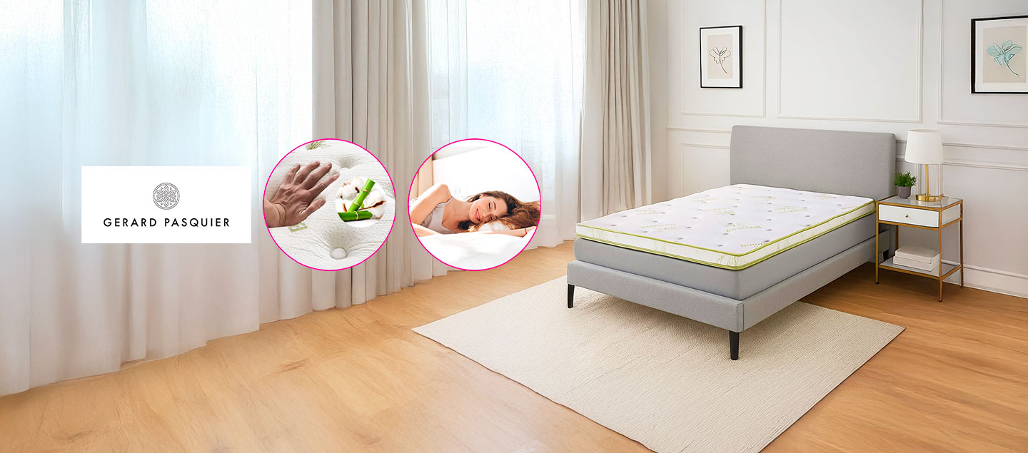 Surmatelas à mémoire de forme avec mousse en bambou GERARD PASQUIER