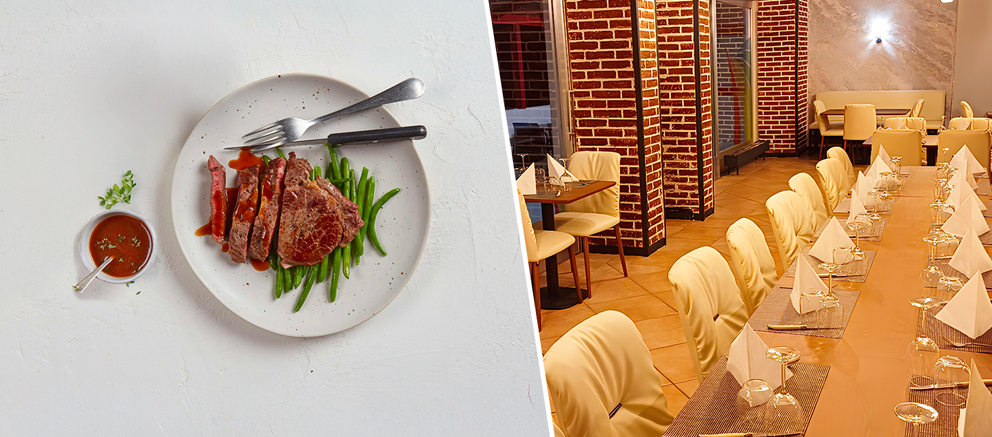 Menu Entrecôte parisienne avec entrée et dessert dès 2 personnes