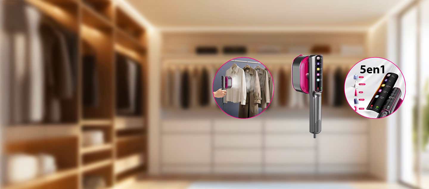 Défroisseur 5en1 portable et puissant avec écran LED tactile 