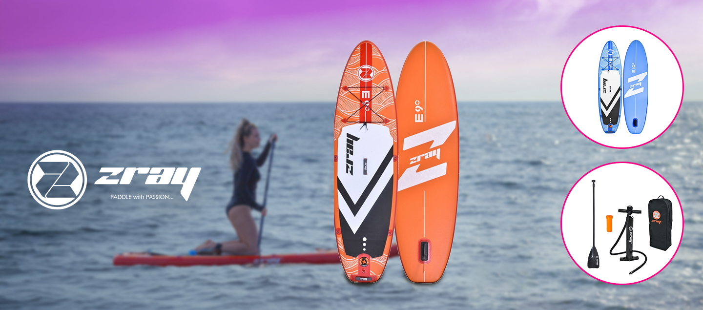Paddle gonflable avec accessoires Z-RAY (Sac de transport, pompe haute pression, pagaie, kit de réparation)