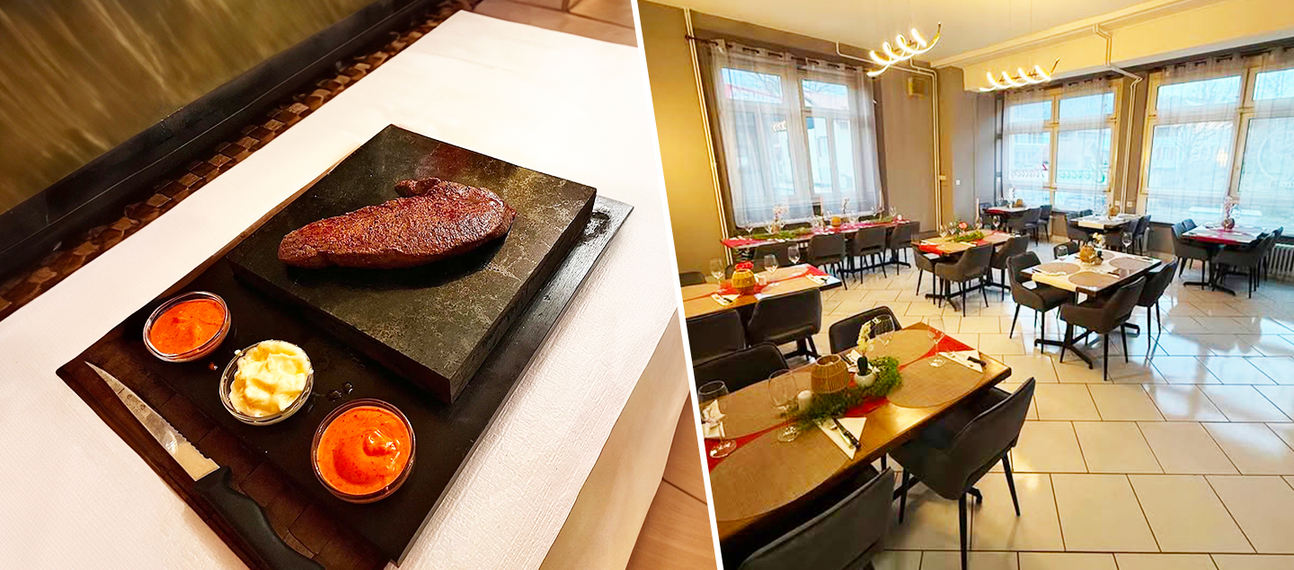 Menu Steak de cheval sur ardoise avec entrée et dessert dès 2 personnes