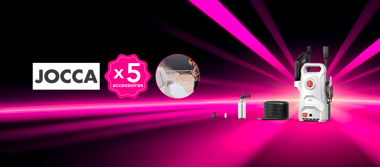 Nettoyeur haute pression puissant avec 5 accessoires JOCCA