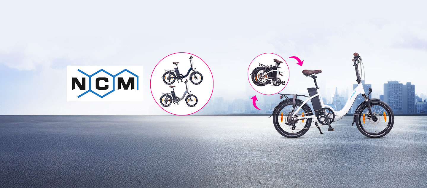 Vélo électrique rechargeable et pliable NCM PARIS