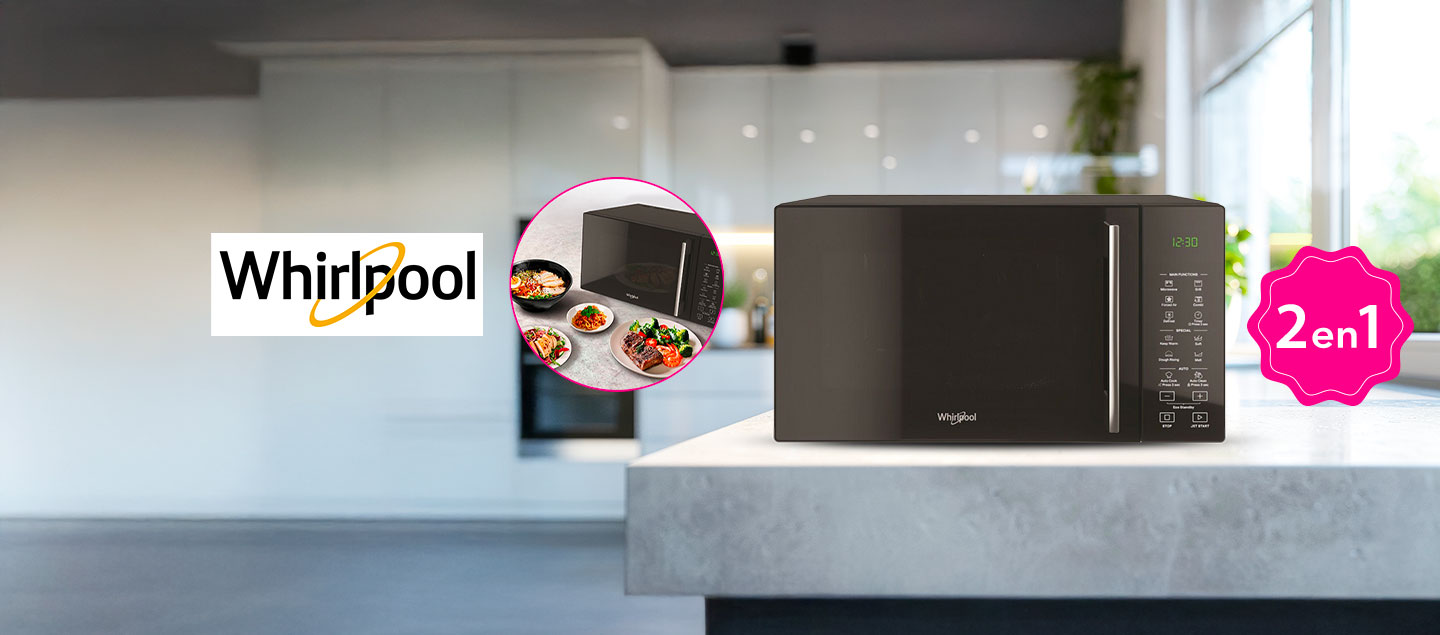 Micro-ondes 2en1 avec fonction Grill et écran LED 29L WHIRLPOOL