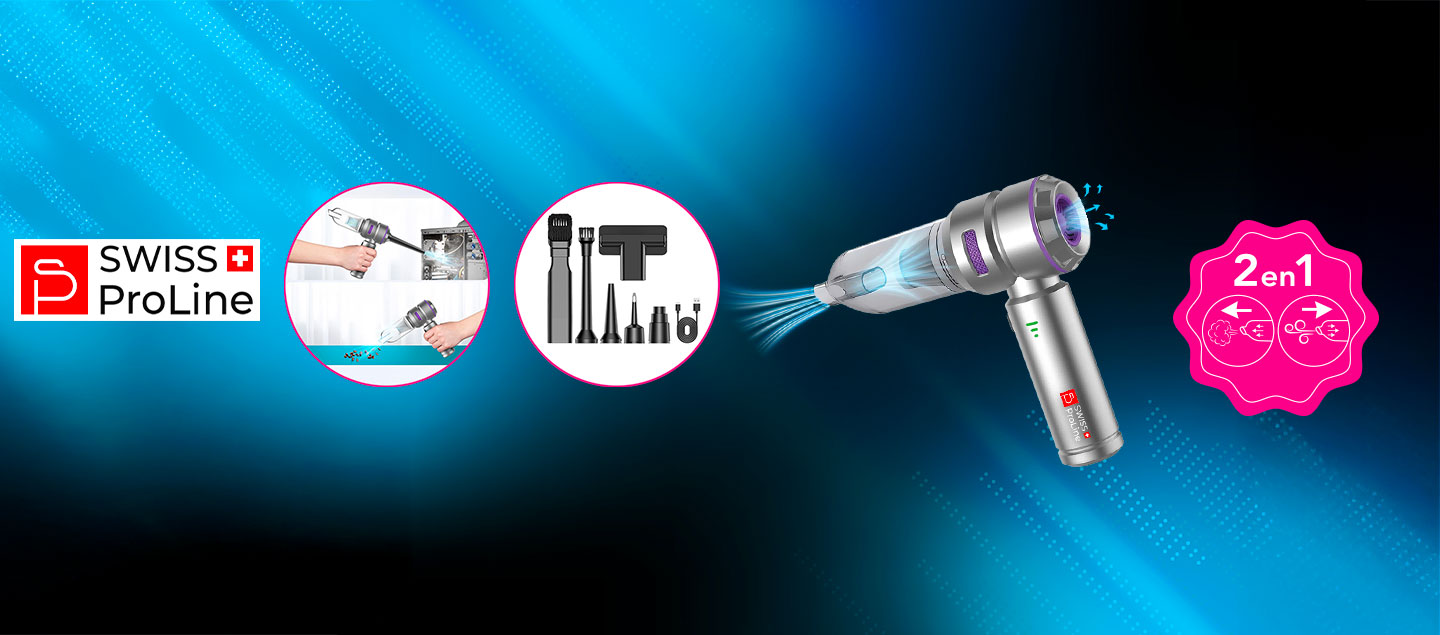 Aspirateur à main sans fil avec 10 accessoires Swiss ProLine