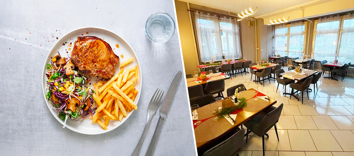 Menu Côtelettes de porc avec entrée et dessert dès 2 personnes