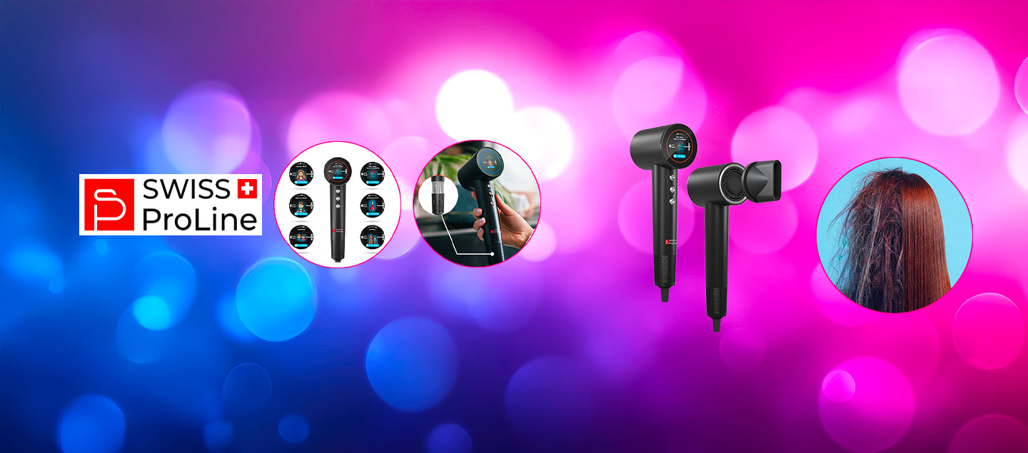 Sèche-cheveux ionique avec écran LED tactile Swiss ProLine