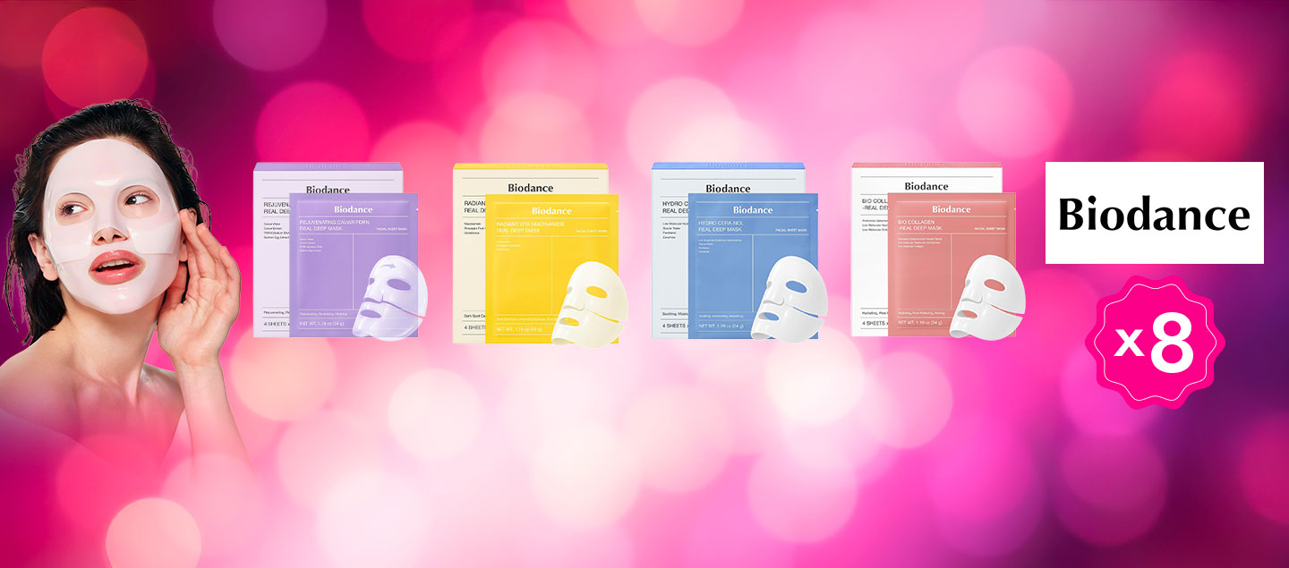 Set de 8 masques de beauté coréen BIODANCE