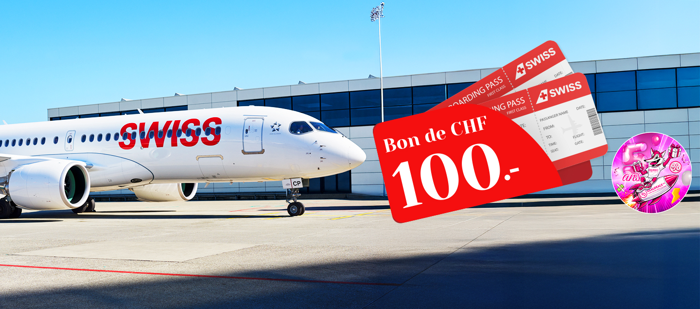 Bon d'une valeur de CHF 100.- à valoir chez SWISS