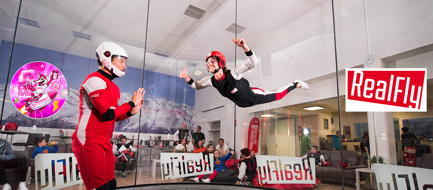RealFly - 2 Vols pour 1 adulte dans un Simulateur de Chute Libre