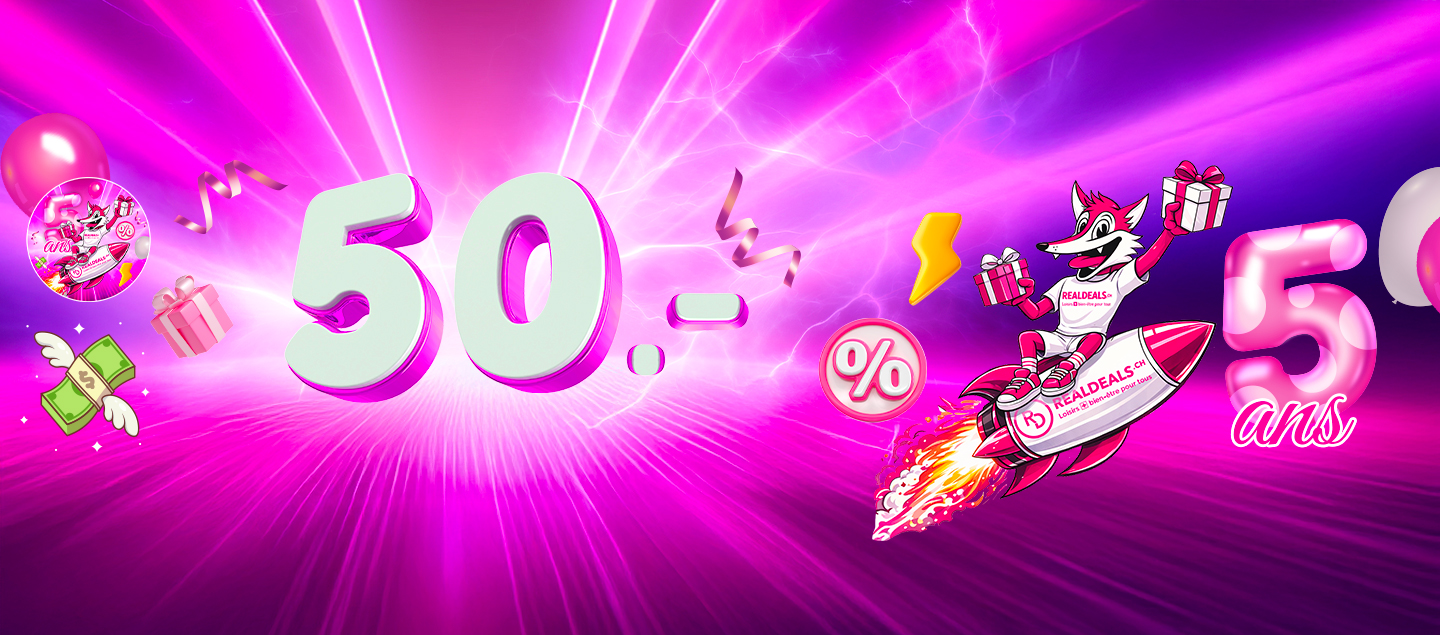 Anniversaire 5 ans de la nouvelle équipe - Bon cadeau sur Realdeals.ch d'une valeur de CHF 50.-