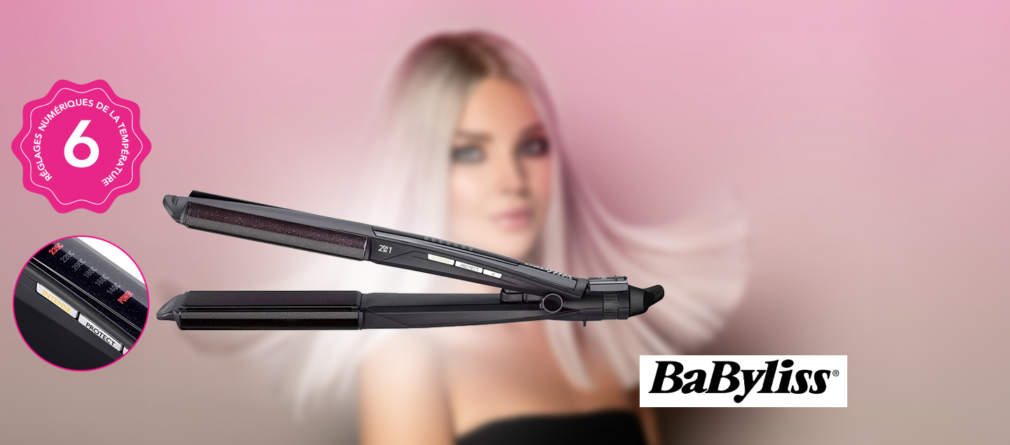 Lisseur 2 en 1 avec revêtement en kératine Babyliss