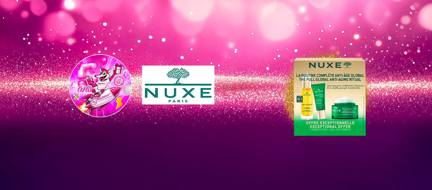 Coffret Voyage NUXE (Sérum 30ml, Crème de jour 50ml, Contour des yeux 15ml, Trousse de toilette)