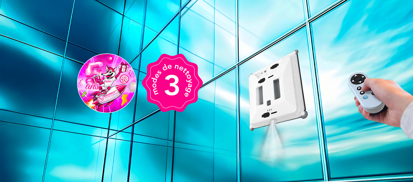 Robot laveur de vitre automatique avec 3 modes de nettoyage