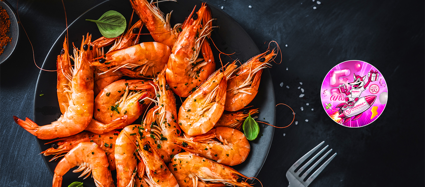 Menu Gambas avec entrée et dessert dès 2 personnes