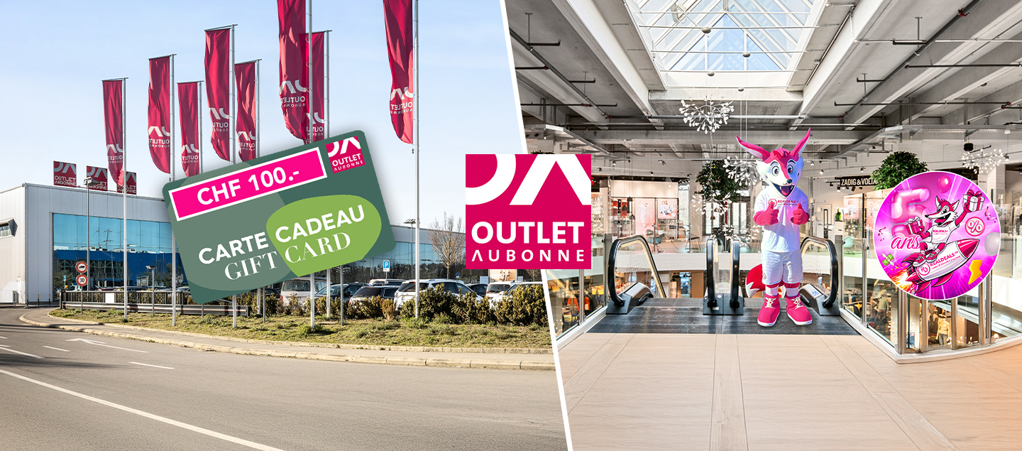 Bon d'une valeur de CHF 100.- valable dans toutes les boutiques de l'Outlet Aubonne