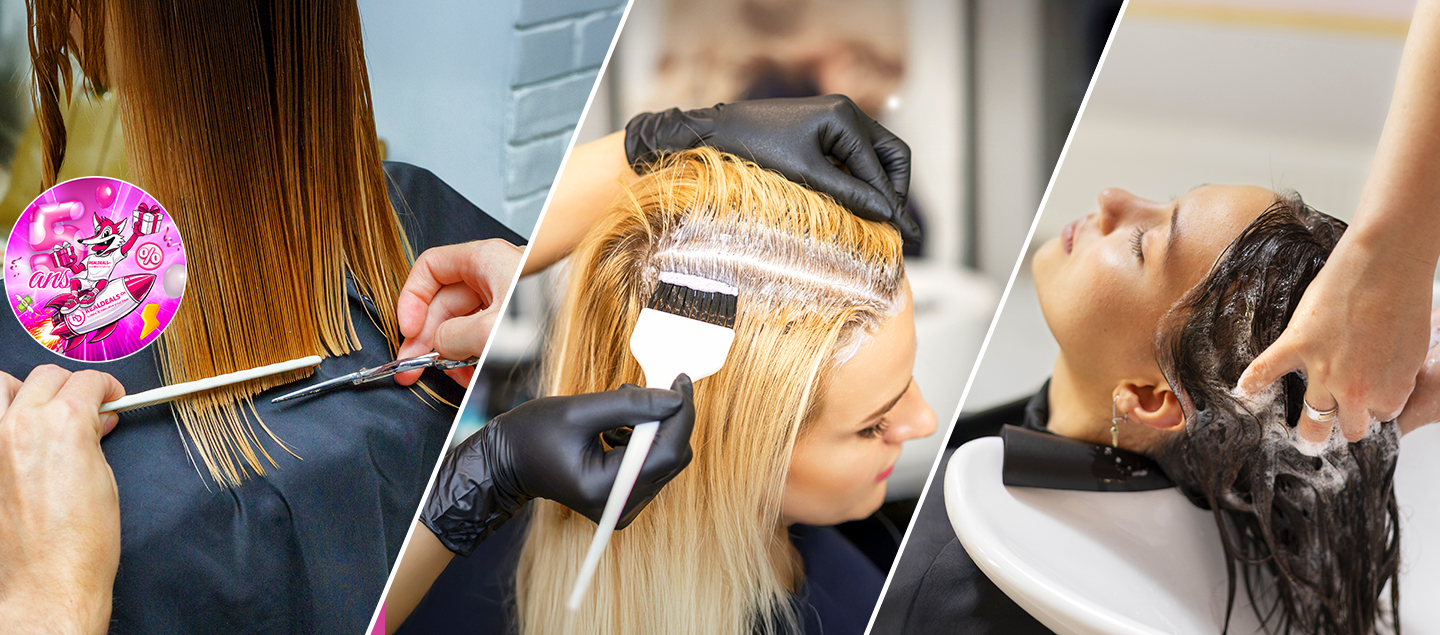 Coupe avec Shampoing et Styling et avec ou sans Coloration racines