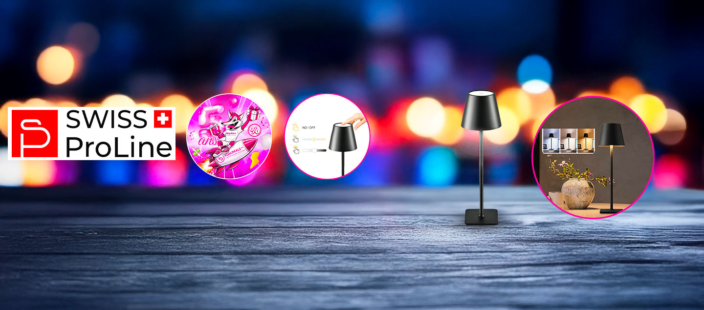 Lampe chic LED sans fil tactile Swiss ProLine