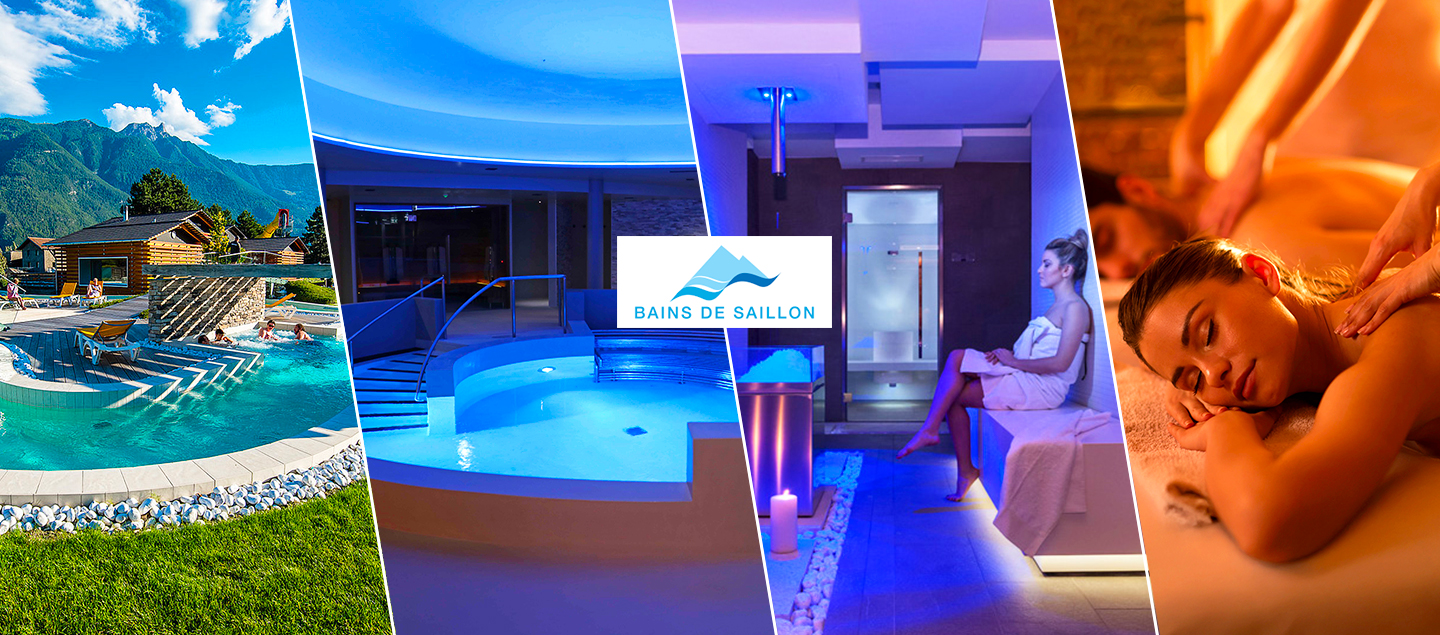 Entrée au Spa Cinq Mondes avec Accès journalier aux Bains de Saillon et Massage relaxant de 50 minutes pour 1 ou 2 personnes