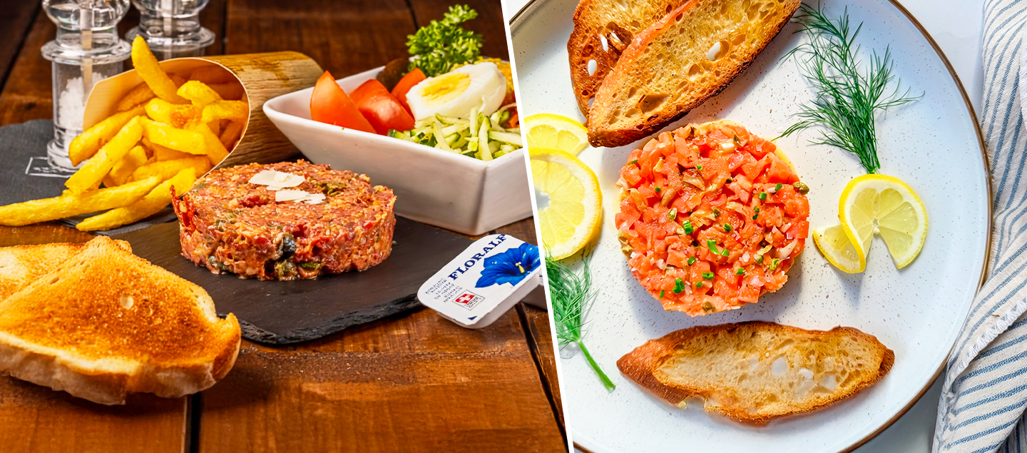Tartare au choix (boeuf ou saumon) dès 2 personnes