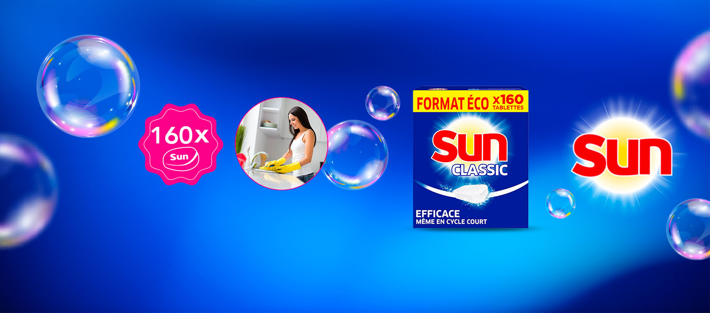Set de 160 tablettes pour lave-vaisselle SUN