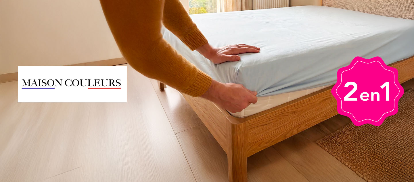 Protège matelas 2en1 avec effet rafraichissant MAISON COULEURS