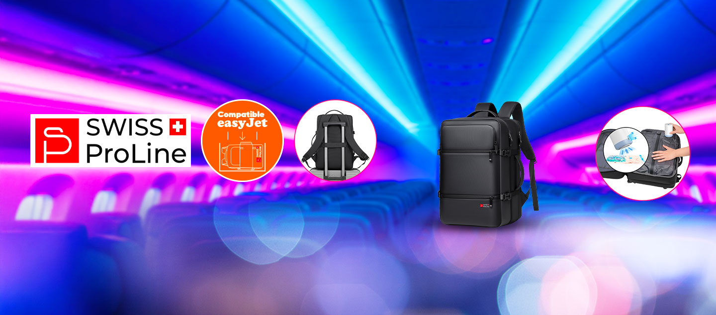 Sac à dos multifonctions avec pompe de compression (compatible Easyjet - 45cm) Swiss ProLine