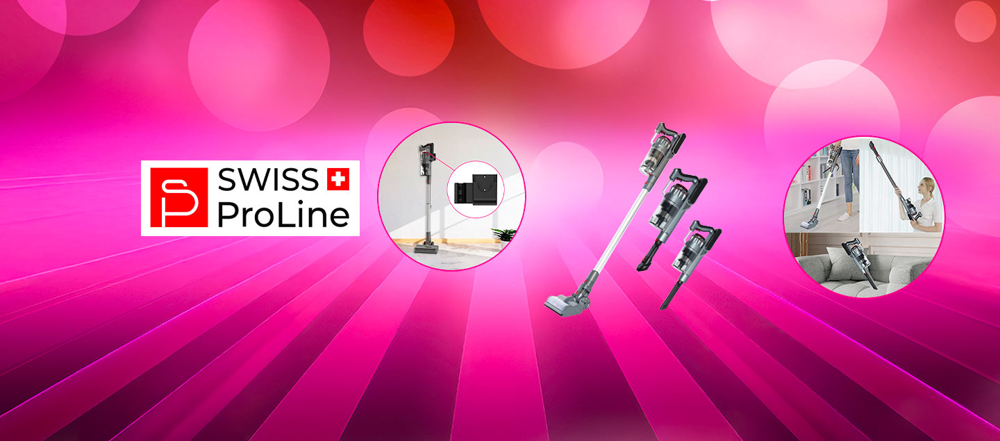 Aspirateur balai sans fil 2en1 (5 accessoires) Swiss ProLine